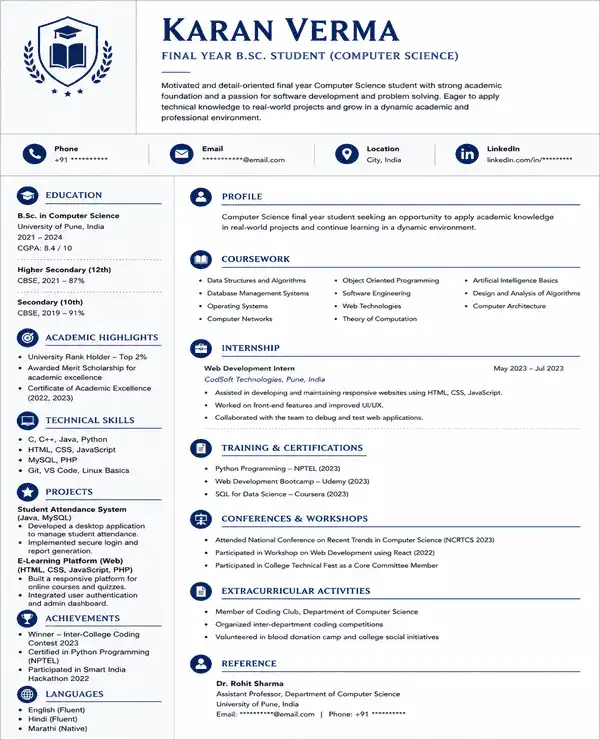 Campus resume template