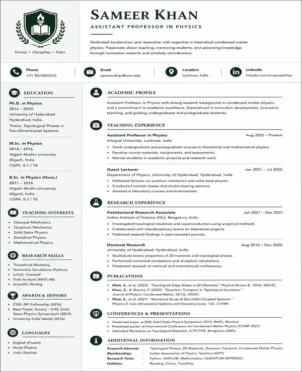 Crest resume template