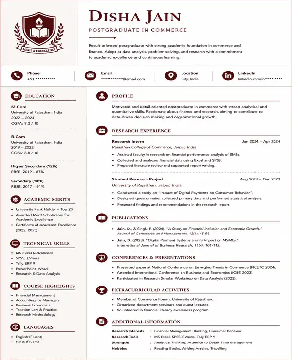 Merit resume template