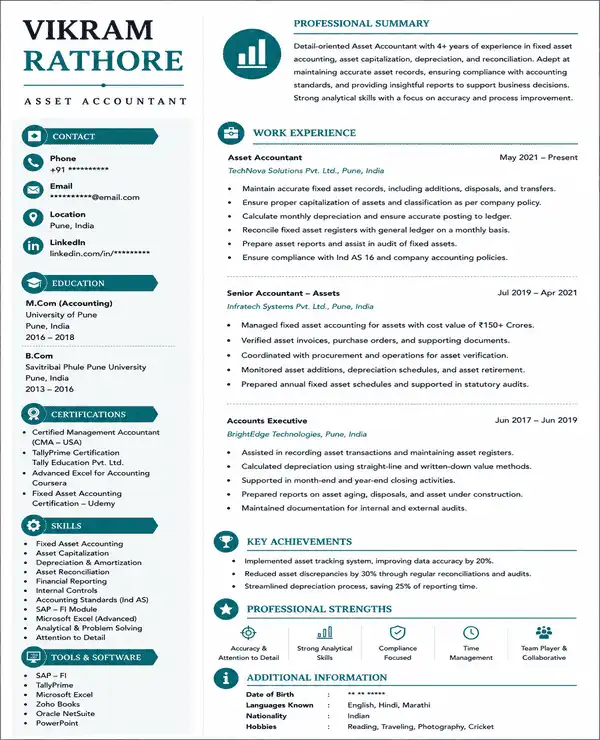 Asset resume template
