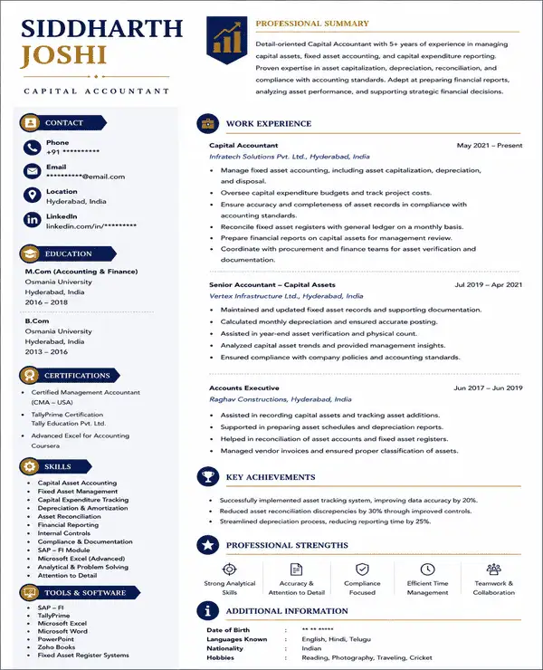 Capital resume template