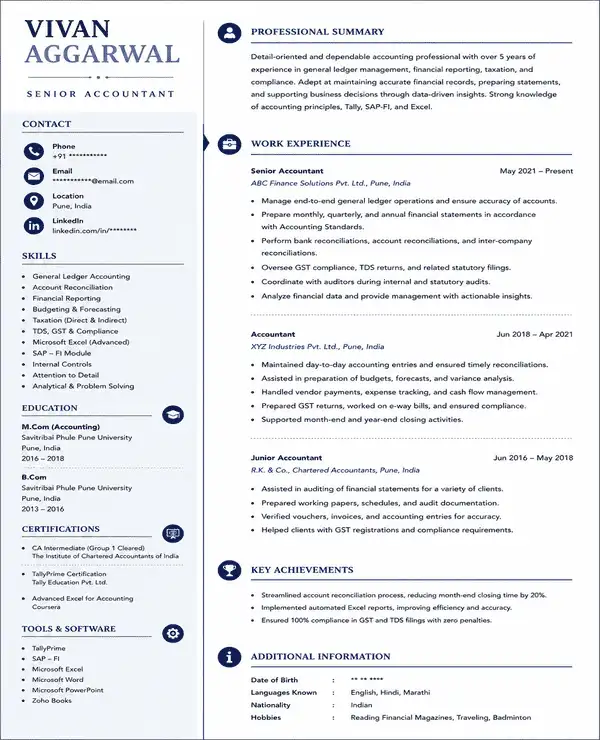 Ledger resume template