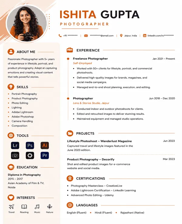 Visual Pro resume template