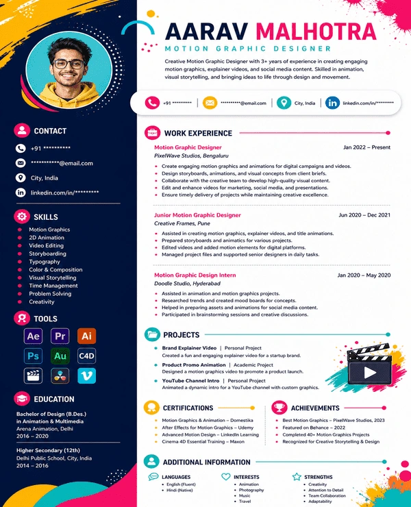 Vibrant resume template