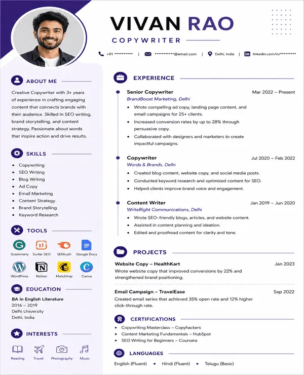 Designify resume template