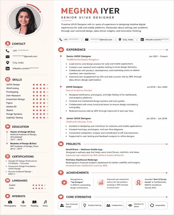 Fusion resume template