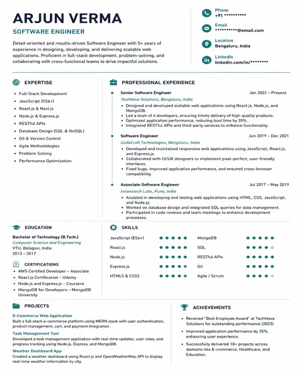 OnePage Pro resume template