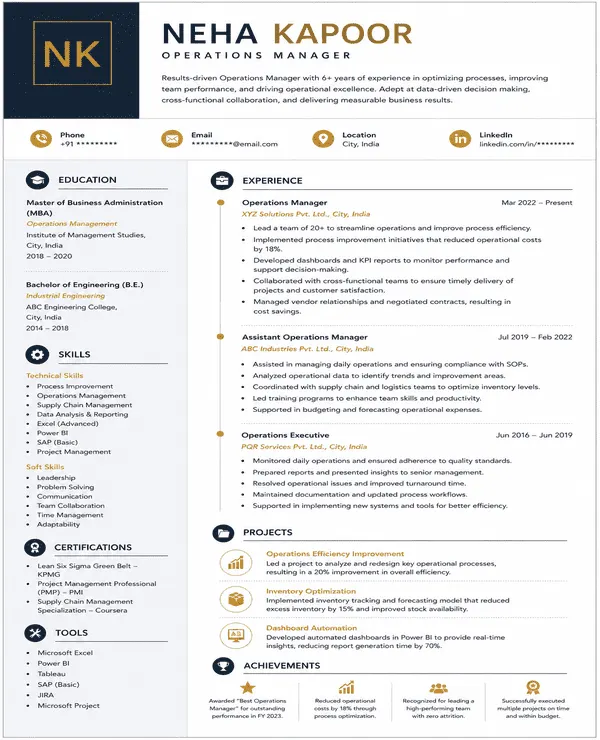 Corporate resume template