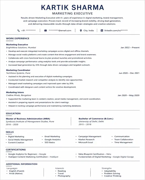 Lite resume template