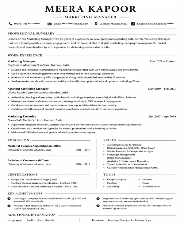 Crown resume template