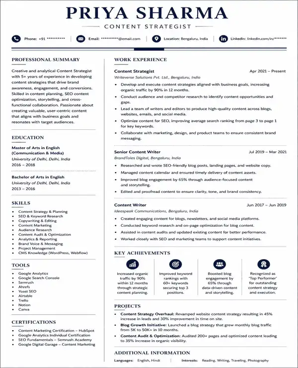 Elite resume template