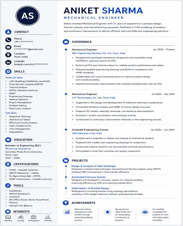 Balance resume template