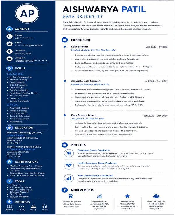 Divide resume template