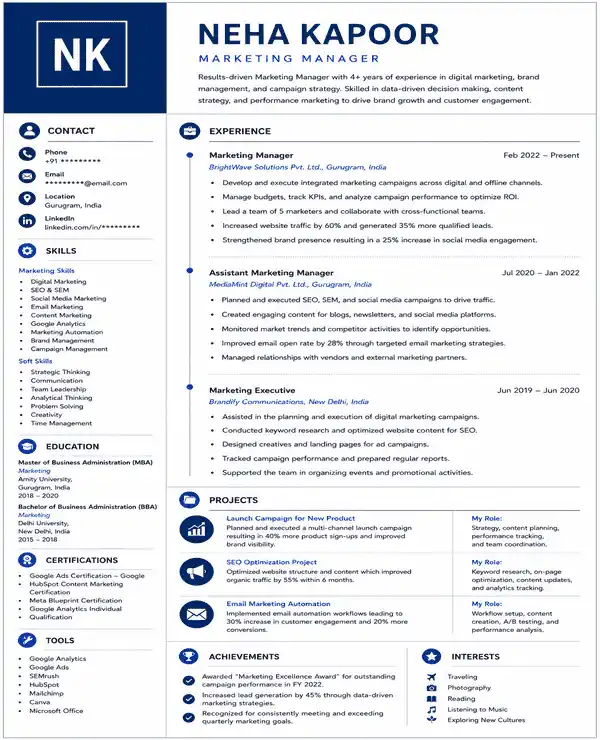 Gridline resume template