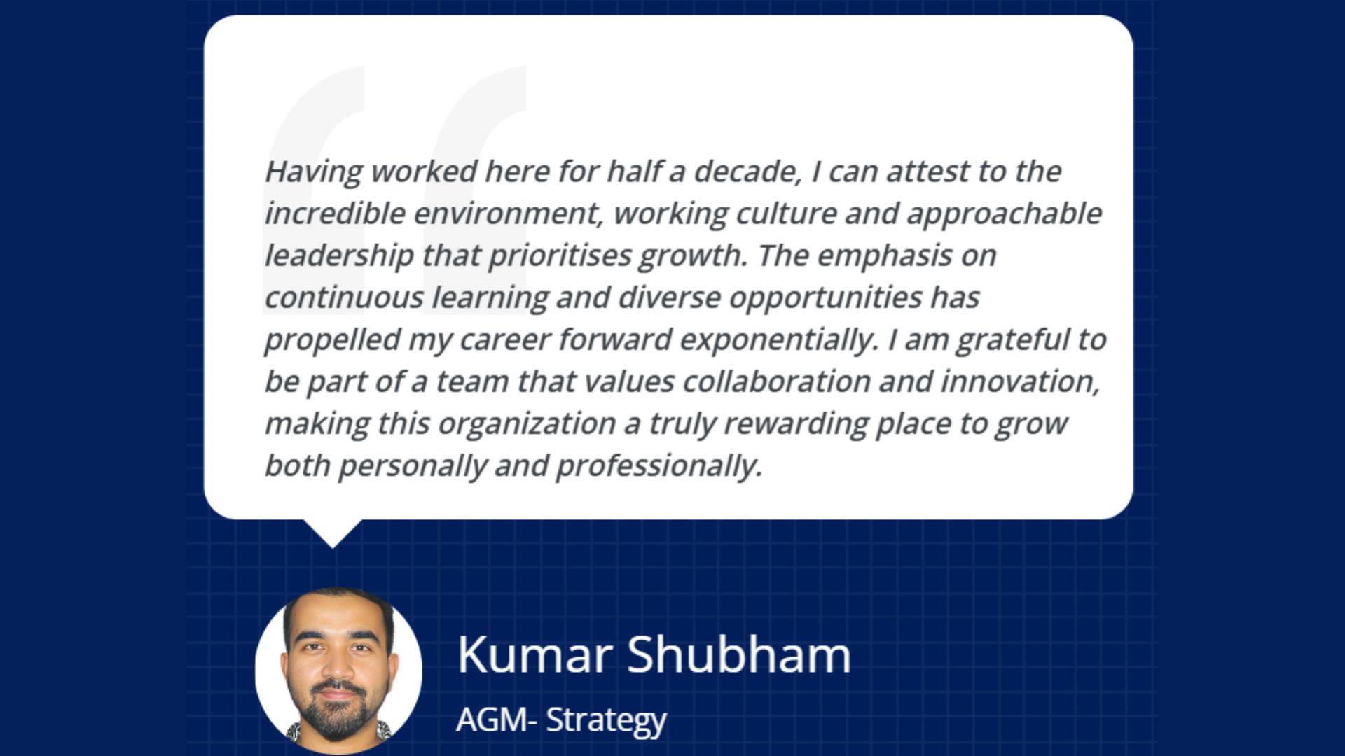 Employee Testimonials Section Image 2